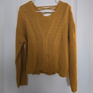 Mustard Cable Knit Sweater